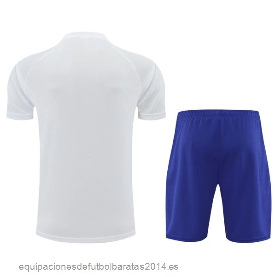 Nuevo Entrenamiento Conjunto Completo Italia 2024 Blanco Azul Baratas
